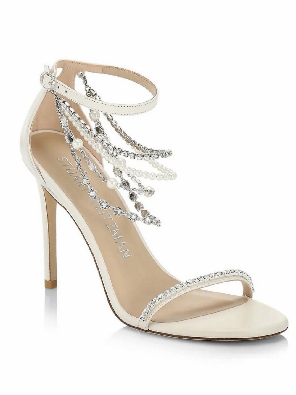 Stuart Weitzman Nudist Pearl Drop 100 Sandals – SB570